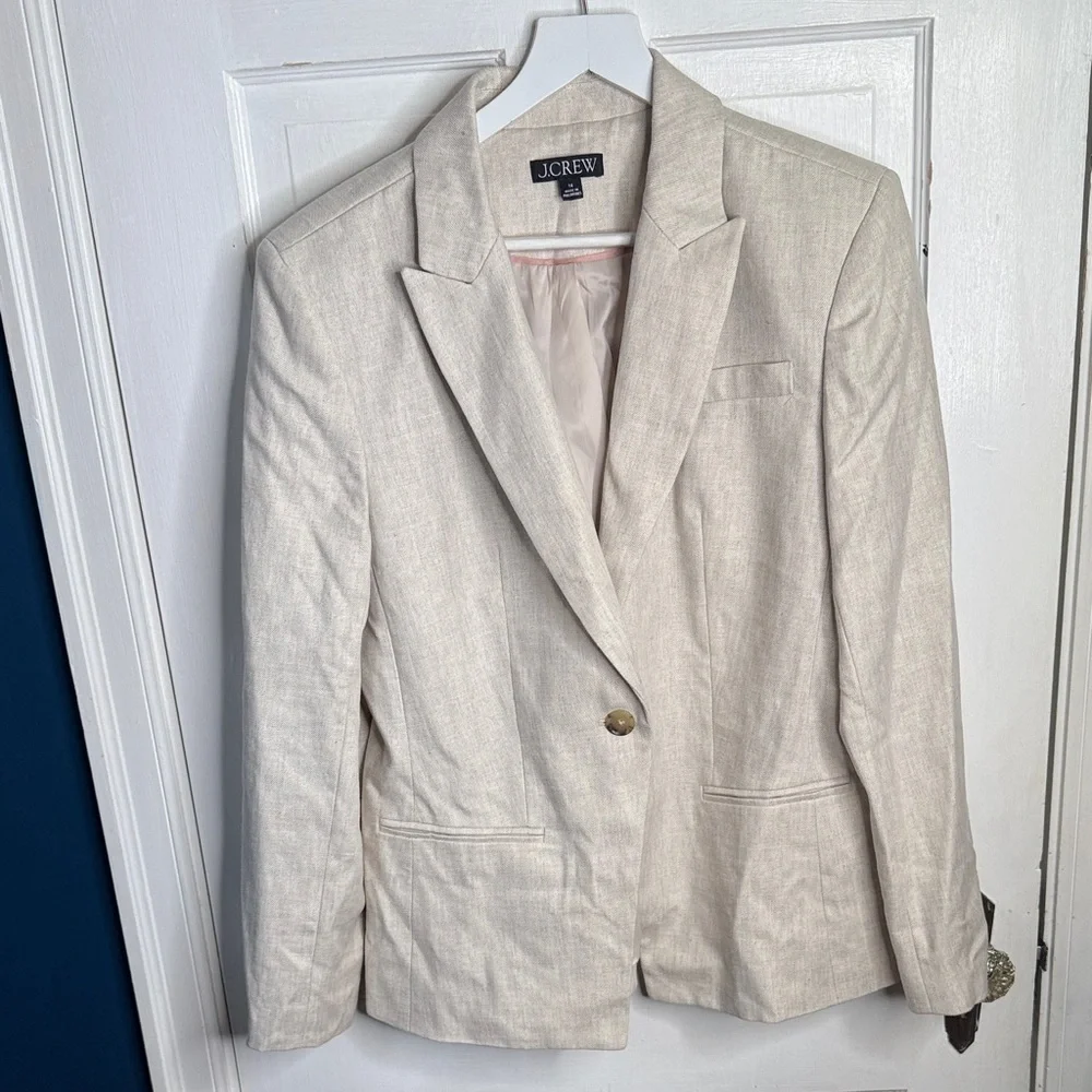 J. Crew Alexandra Linen Single-Button Blazer - Picture 6 of 13